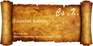 Csorba Kevin névjegykártya